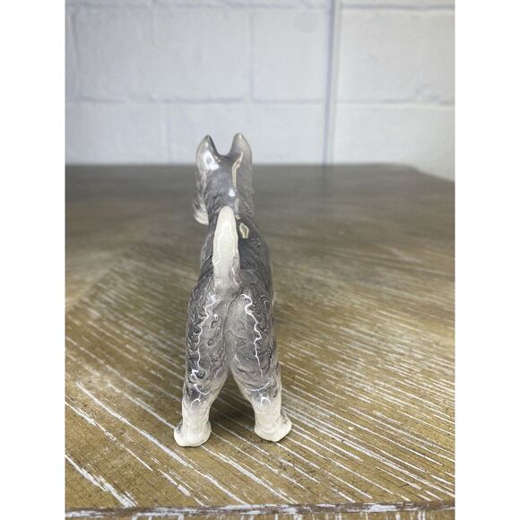 Vintage Gray Schnauzer Dog Scottish Terrier Figurine Porcelain Ceramic‎ Japan - Picture 8 of 11